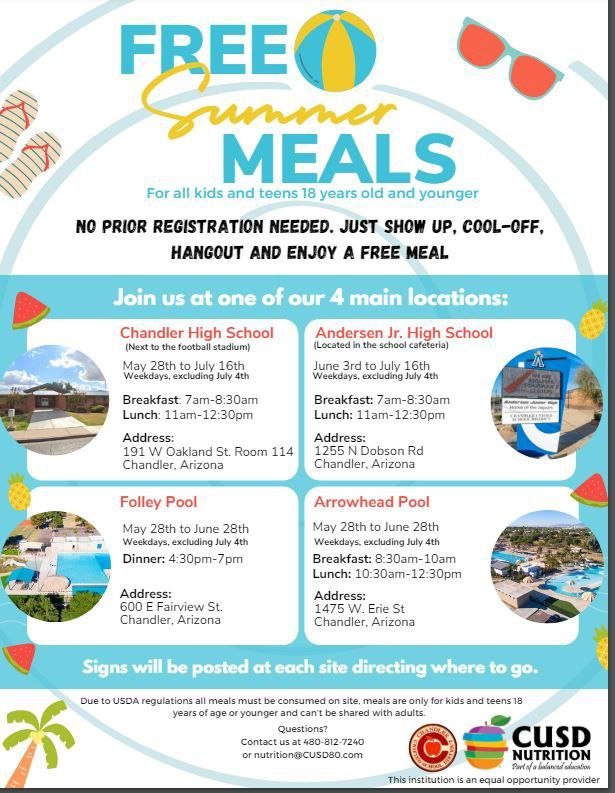 CUSD Nutrition- Free Summer Meals - click on  flyer 1 CUSD Nutrition- Free Summer Meals – click on  flyer